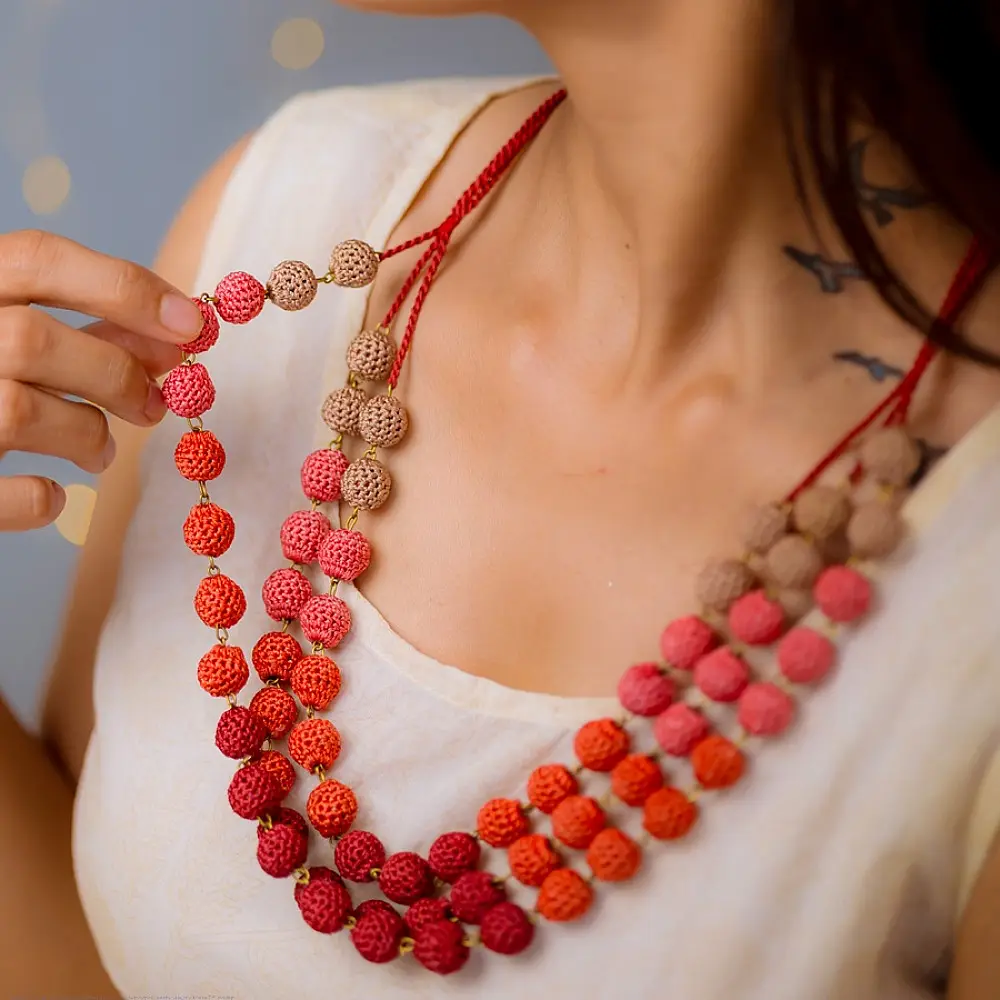 Crochet Necklace | Mausam Necklace ~ Rust