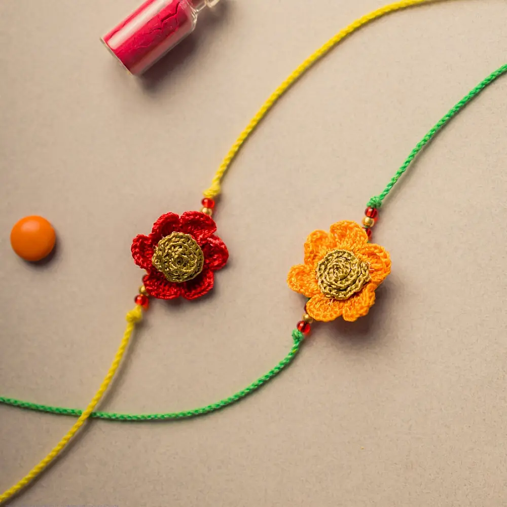 shop Stars Crochet Rakhi Set (Set of 2)