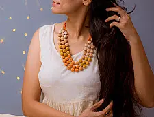 Crochet Necklace | Mausam Necklace ~ Peach