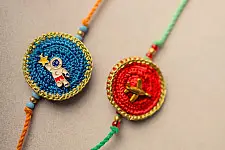 Crochet Rakhi -⚬- Universe Crochet Rakhi Set (Set of 2)