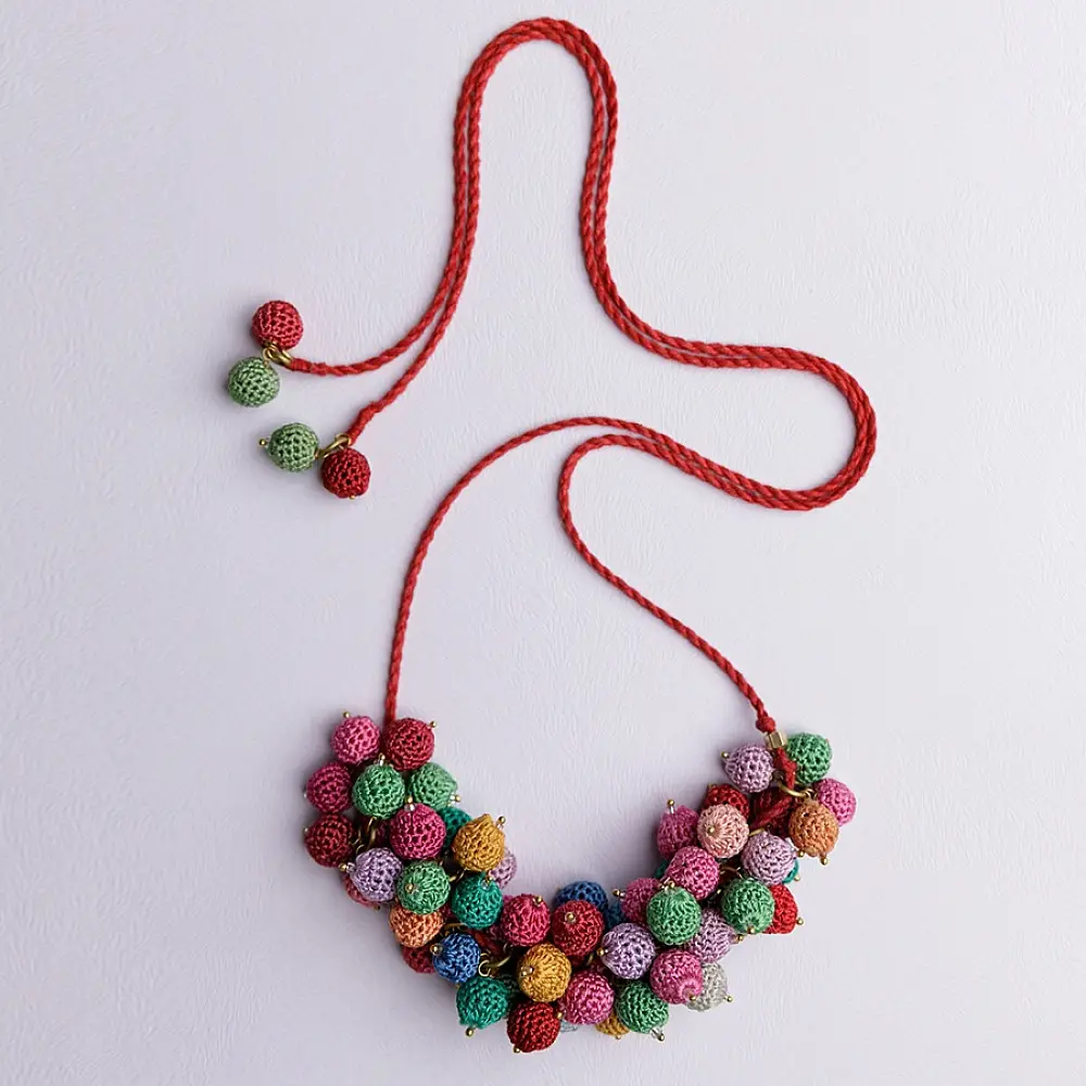 Crochet Necklace | Guldasta Necklace ~ Multicoloured