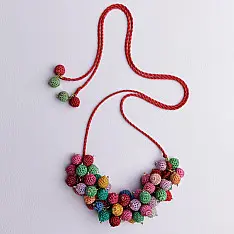 Crochet Necklace | Guldasta Necklace ~ Multicoloured