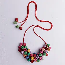 Crochet Necklace | Guldasta Necklace ~ Multicoloured