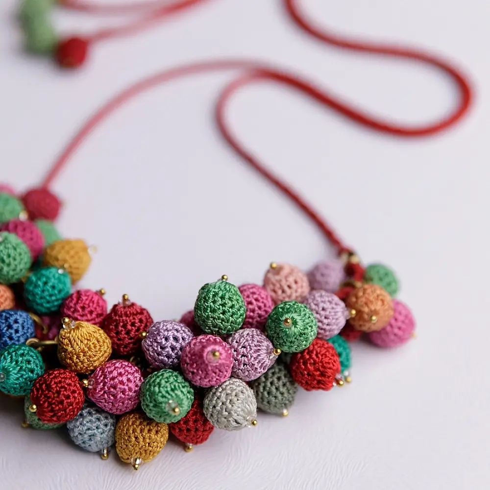 Crochet Necklace | Guldasta Necklace ~ Multicoloured