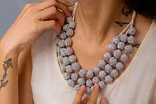 Crochet Necklace | Aadya Necklace ~ Silver