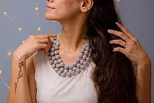 Crochet Necklace | Aadya Necklace ~ Silver