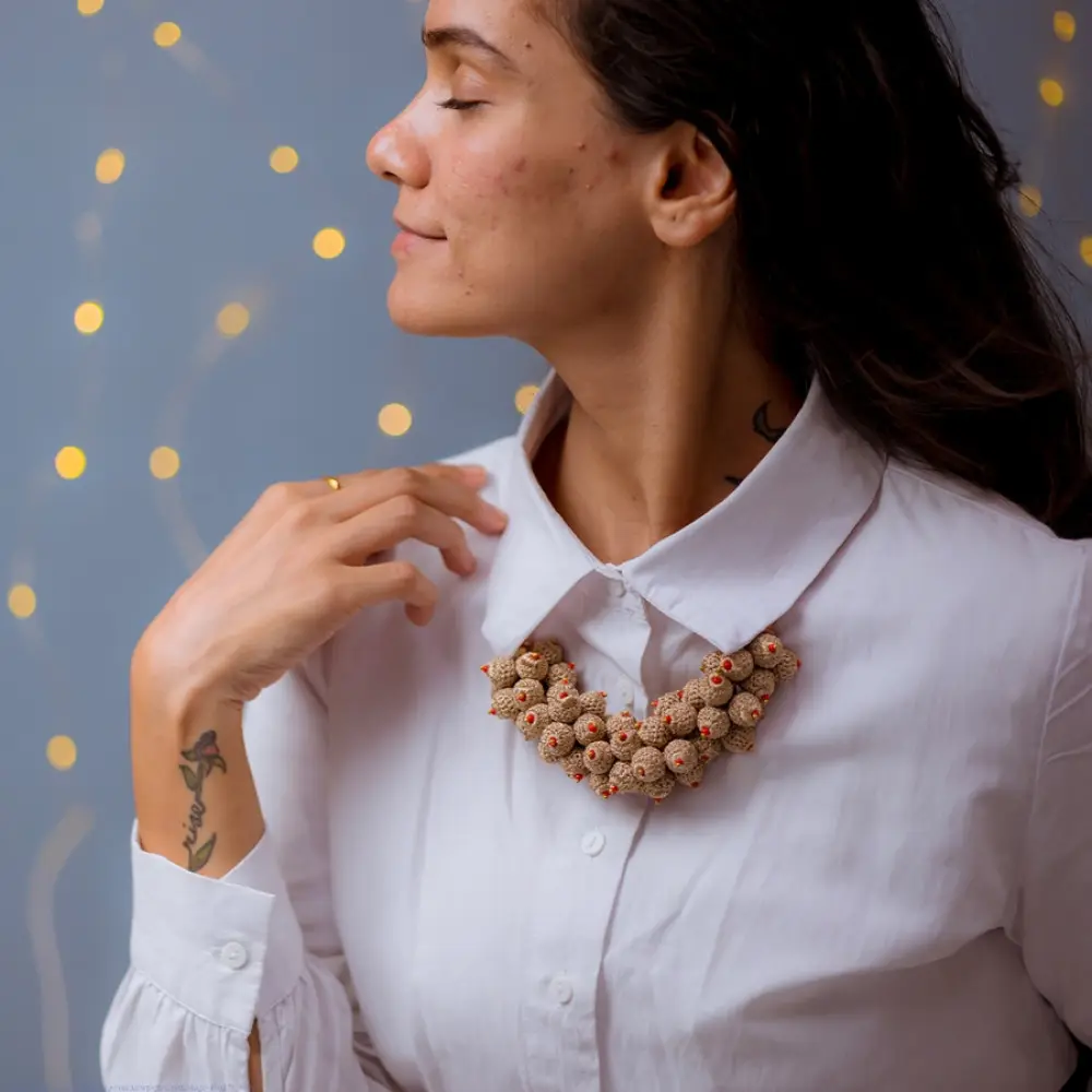 shop Crochet Necklace - Devi Necklace ~ Rose Gold