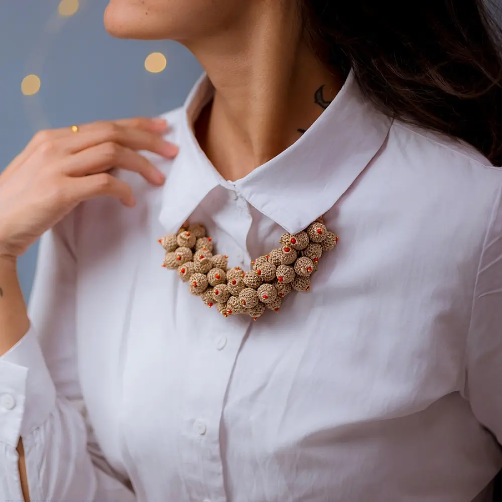 shop Crochet Necklace - Devi Necklace ~ Rose Gold