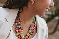 Crochet Necklace | Mela Layered Necklace ~ Multicolored