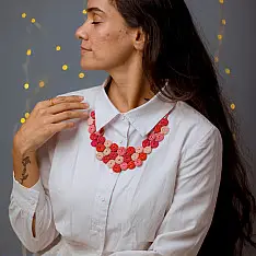 Crochet Necklace | Zuri Necklace ~ Red