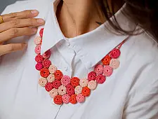 Crochet Necklace | Zuri Necklace ~ Red