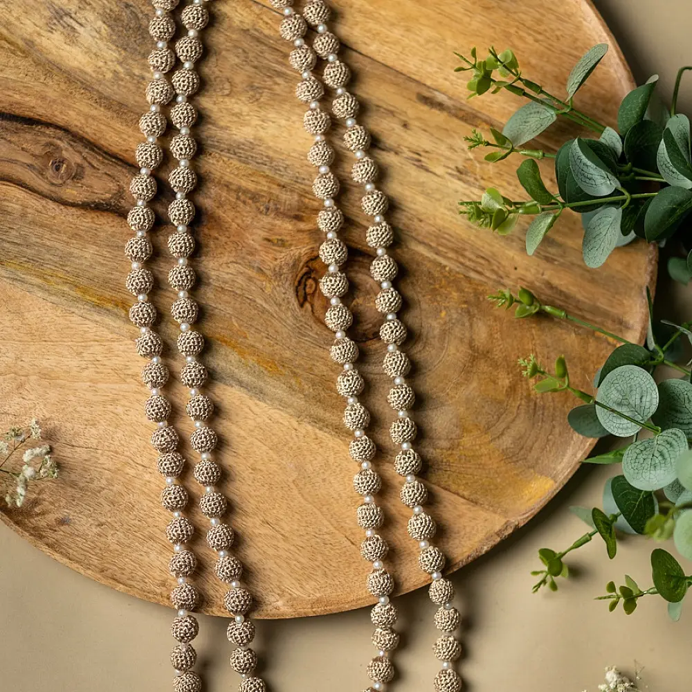 Crochet Necklace |  Vrishti ~ Rose Shimmer