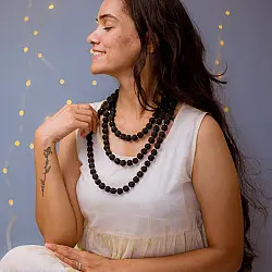 Crochet Necklace |  Vrishti ~ Black