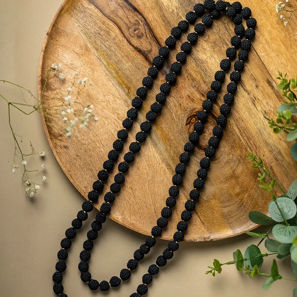 Crochet Necklace |  Vrishti ~ Black