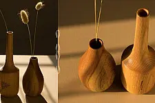 Sankhla | Wooden Miniature Vase (Set of Two)