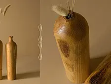 Sankhla | Wooden Miniature Vase ( Set of Two)