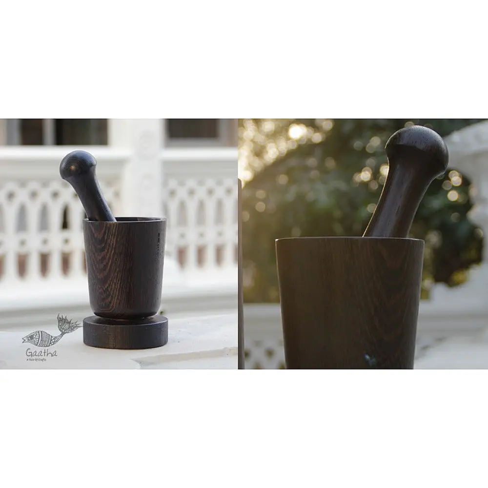 shop Wooden Motar & Pestle