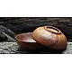 handmade wooden burmese bowls set of two with pot shaped design and rich grain