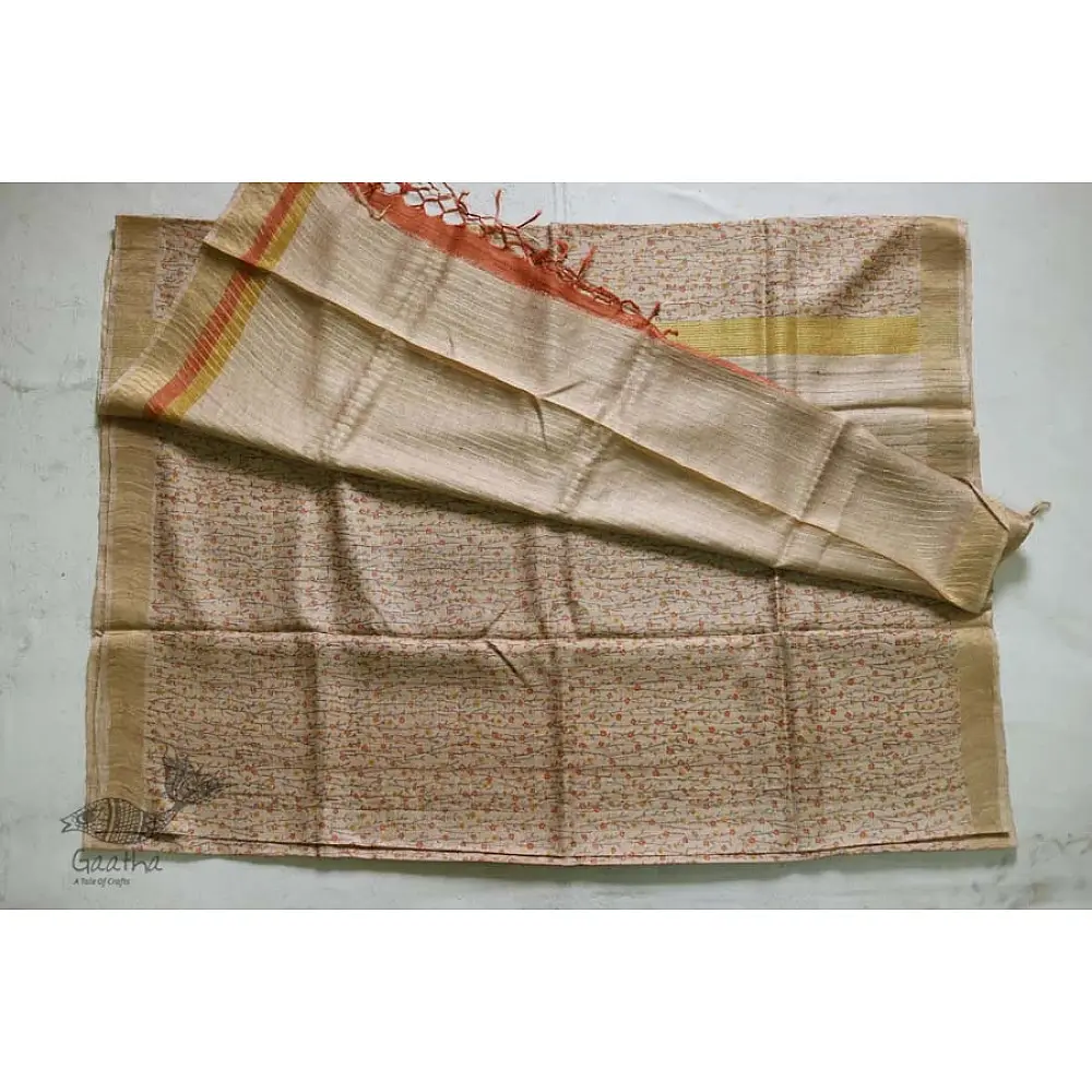 पद्मिनी . Padminī ❋ Tussar silk . Block Print Saree ❋ 21