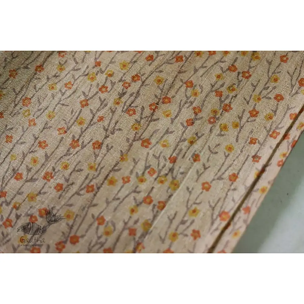 पद्मिनी . Padminī ❋ Tussar silk . Block Print Saree ❋ 21