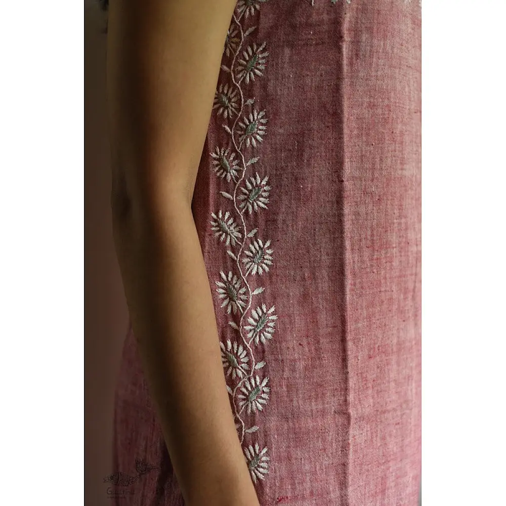 handloom Cotton chikankari Embroidered Kurti