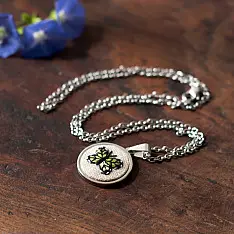 Needle Art ~ Hand Embroidered Jewelry - Butterfly Necklace