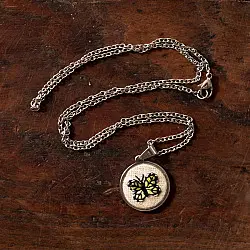 Needle Art ~ Hand Embroidered Jewelry - Butterfly Necklace