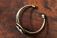 Needle Art ~ Hand Embroidered Jewelry - Swan in a pond bracelet 