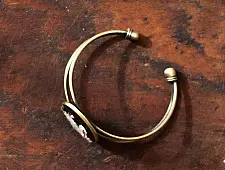 Needle Art ~ Hand Embroidered Jewelry - Swan in a pond bracelet 