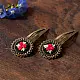 shop Hand Embroidered Jewelry - Red Rose Hair Clip