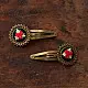 shop Hand Embroidered Jewelry - Red Rose Hair Clip