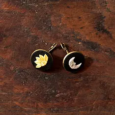 Needle Art ~ Hand Embroidered Jewelry - Sun & Moon Earrings