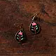 shop Hand Embroidered Jewelry - Tear Drop Floral Earrings