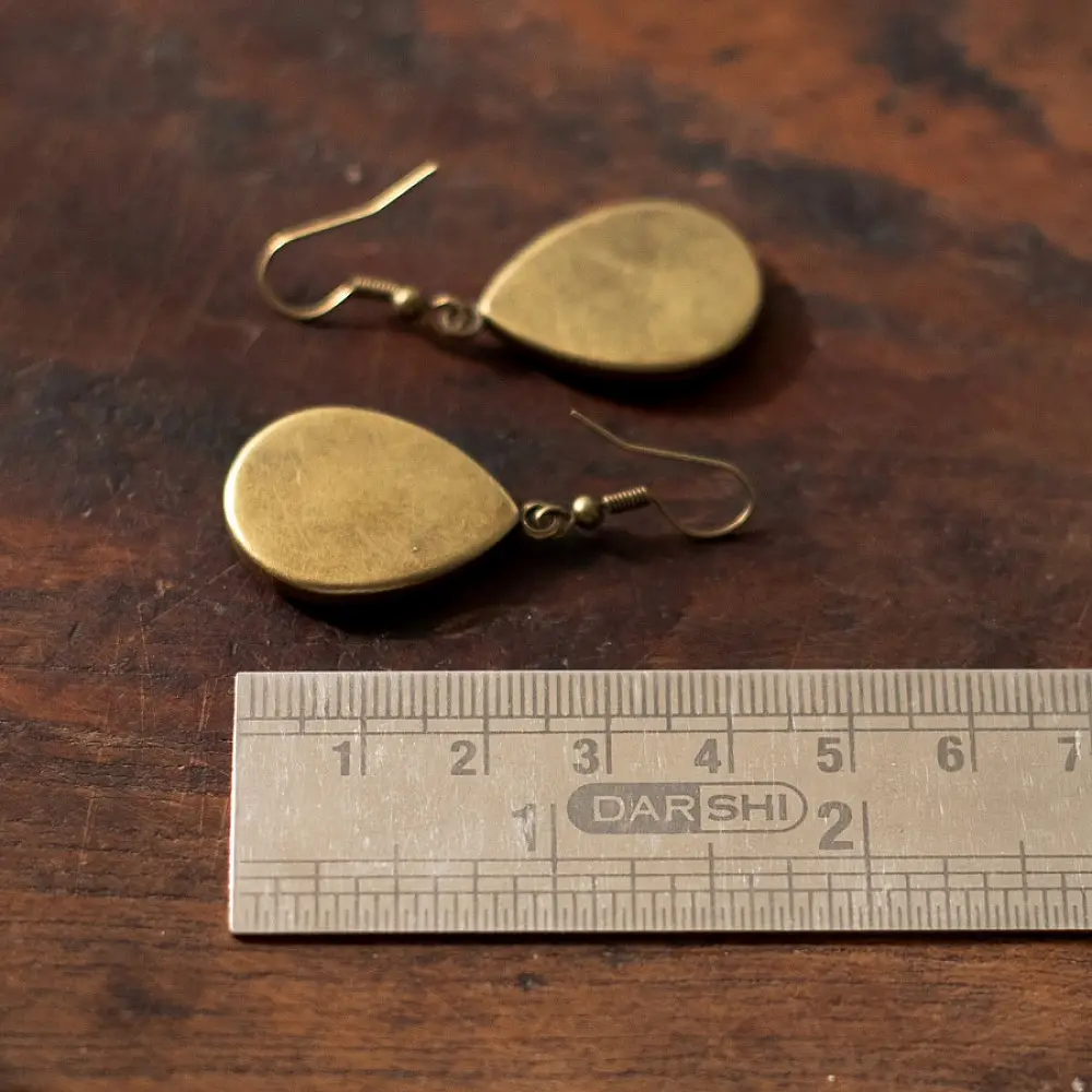 shop Hand Embroidered Jewelry - Tear Drop Floral Earrings
