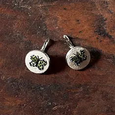 Needle Art ~ Hand Embroidered Jewelry - Butterfly Earring