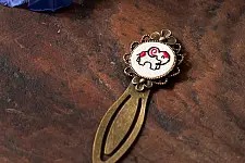 Needle Art ~ Hand Embroidered Jewelry - Elephant clip bookmark