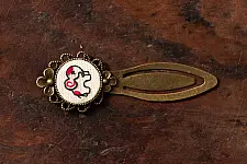 Needle Art ~ Hand Embroidered Jewelry - Elephant clip bookmark