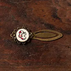 Needle Art ~ Hand Embroidered Jewelry - Elephant clip bookmark