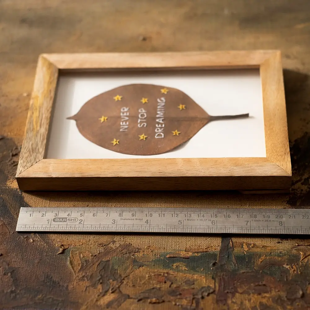shop Hand Embroidered Gratitude leaf frame 