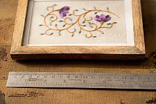 Needle Art ~ Hand Embroidered Frame - Lilac floral flow on felt