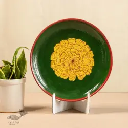 Senses Play ▣ Genda Phool Jaipur Pottery ▣ Wall decor & Serving Platters - Green ▣ 28