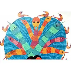 Gond Tribal Canvas Painting - An Art (3' x 3') 