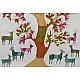 tribal gond painting of tree and deers