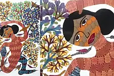 Gond Tribal Canvas Painting - Forest (3' x 4')
