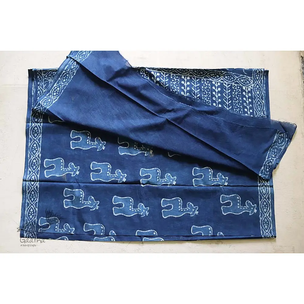 अश्विन ✻ Indigo Dabu ✻ Cotton Saree - 20