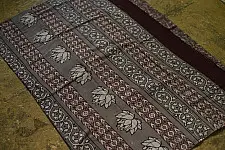 Saanjhh . साँझ | Dabu Block Printed Cotton Grey Saree 