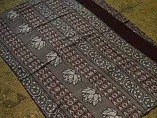 Saanjhh . साँझ | Dabu Block Printed Cotton Grey Saree 
