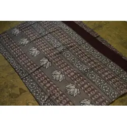 Saanjhh . साँझ | Dabu Block Printed Cotton Grey Saree 