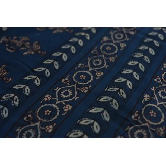 shop dabu hand block printed cotton saree indigo