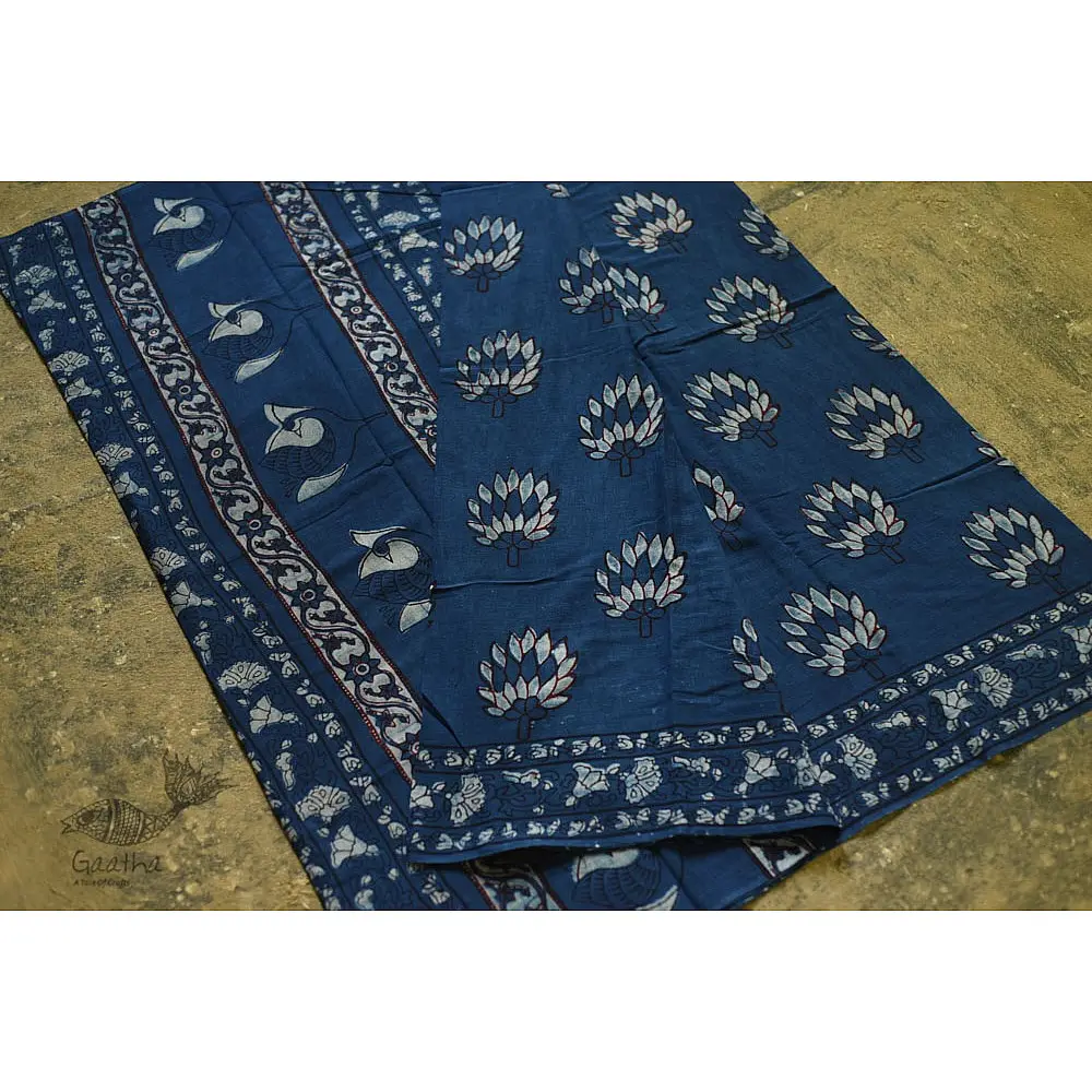 shop dabu hand block printed cotton saree